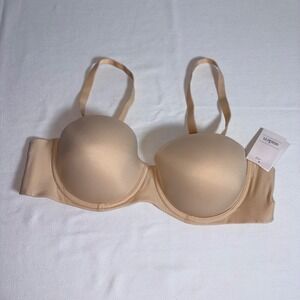 Auden Multi-Way Strapless Bra 38B Beige NEW Removable Straps Underwire Padded